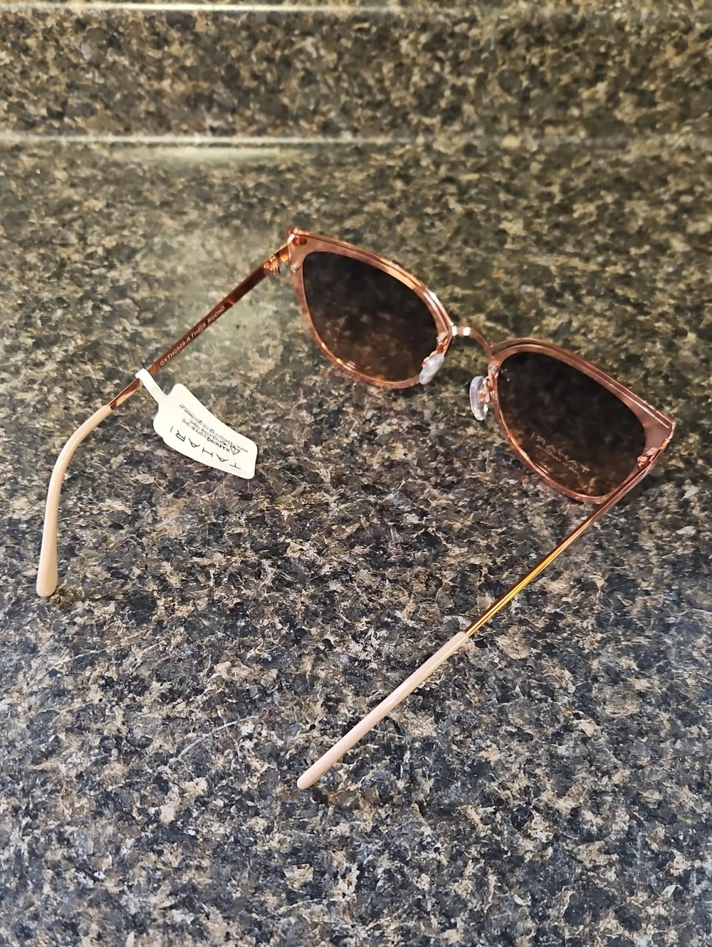 Tahari Rose Gold Cat Eye Gradient Lens Sunglasses BNWT